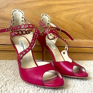 L.K. Bennett Leah Heals in Red, Size 38 or US 7. UNWORN
